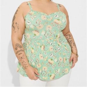 Torrid Super Soft Sweetheart Ruched Sleeveless Babydoll Tops